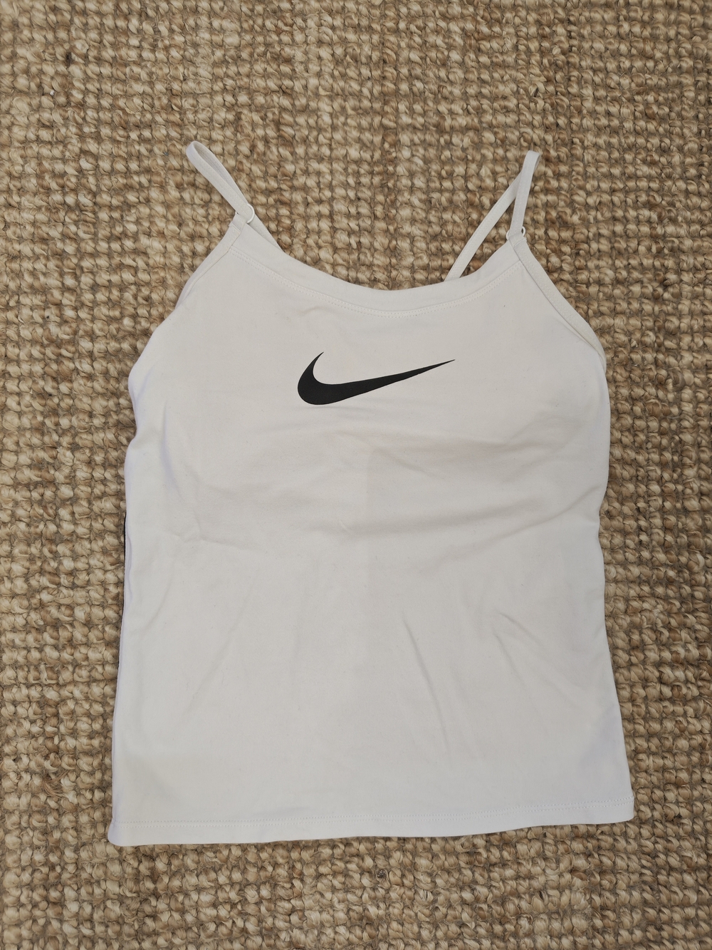 Vintage Y2K 90s Dri Fit Nike White Logo Spaghetti Strap Tank Top
